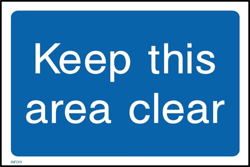 Keep this area - sign, or